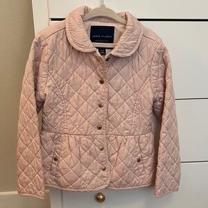 Janie and Jack Light Pink Quilted Jacket with Gold Accents